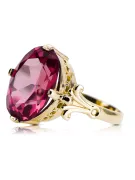 Ring Vintage Handwerk Rubinrot 14 Karat Gelbgold vrc369y